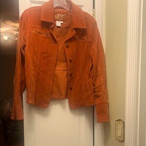 Women's Orange Corduroy Jacket